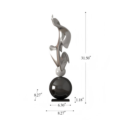 31.5"Modern Geometric Electroplated Art Sculpture