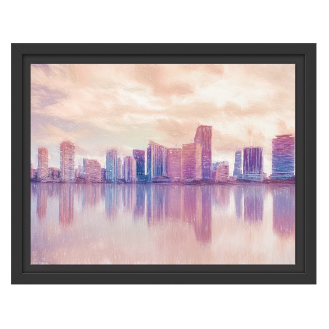 Gerahmtes Wandbild Miami Florida Skyline