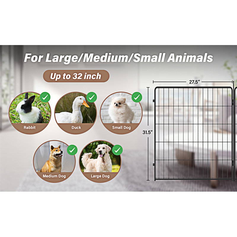 Parc pour chien intérieur / extérieur, H 31,5 po x l 66,8 po x P 66,8 po