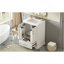 Meuble-lavabo 24 po avec lavabo, armoire en panneau de fibres à densité moyenne avec cadre en bois, 1 tiroir divisé et 2 portes à fermeture douce avec double tablette sur la porte, meuble-lavabo autoportant
