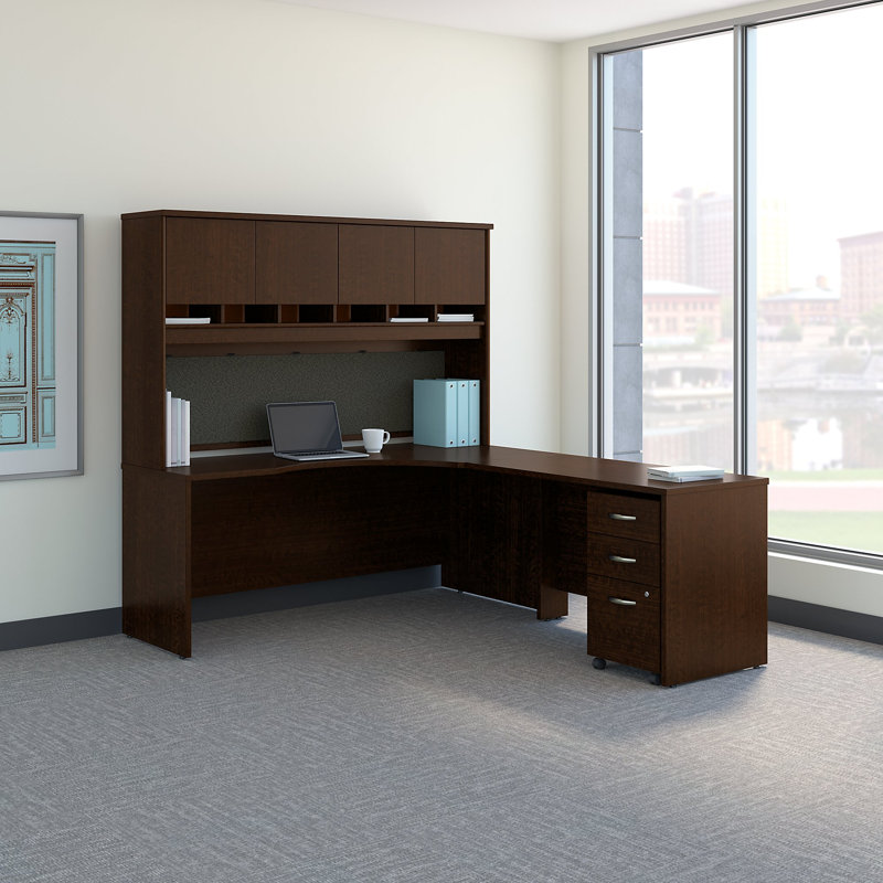 Series C 72W 4 Door Hutch, Mocha Cherry