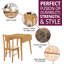 Ahwahnee 4 -Person Drop Leaf Rubberwood Solid Wood Dining Set