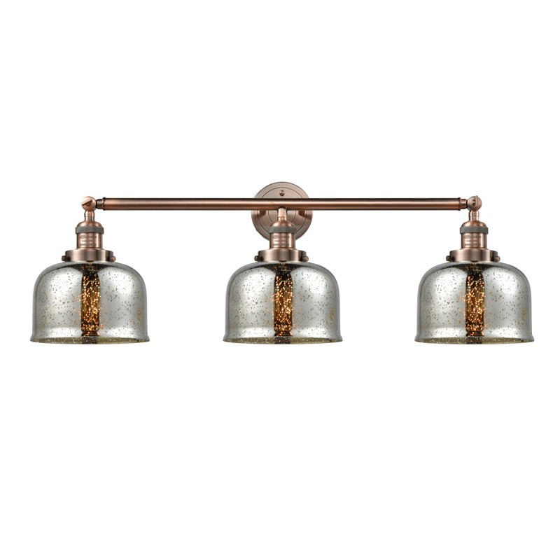 Éclairage pour salle de bain 3 lumières Hanif, DEL, Cuivre antique