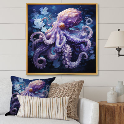 Purple Octopus Lunar Reflections II - Animals Wall Art Prints