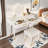 Modern Vanity Table Set With Touch Screen Lighted Mirror, Dressing Table And A Cushioned Stool