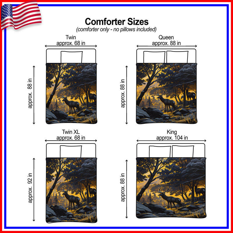 Majestic Deer In Forest Comforter, Twin Extra Long