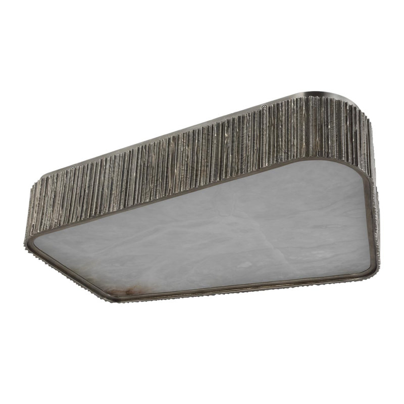 Anne-Marie Barton Fumar 21" Asymmetrical Flush Mount with Alabaster, Ridged Graphite