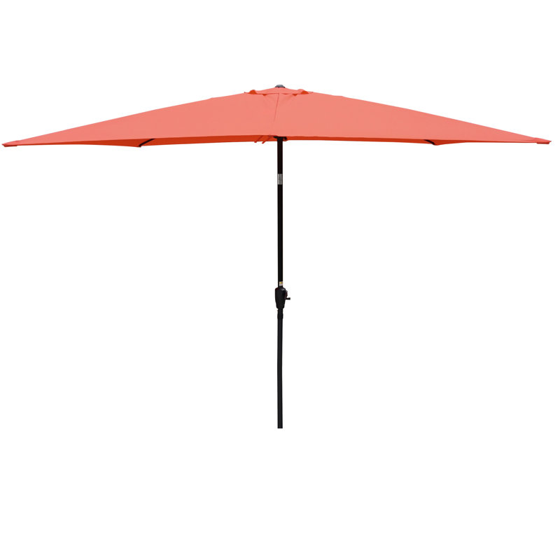 Parasol de patio extérieur de 9 x 6 pi - Auvent protégé, facile à utiliser avec manivelle et inclinaison pour la piscine 6 x 9 pi d'eau rectangulaire, toit ventilé pour une meilleure circulation de l'air au bord de la piscine