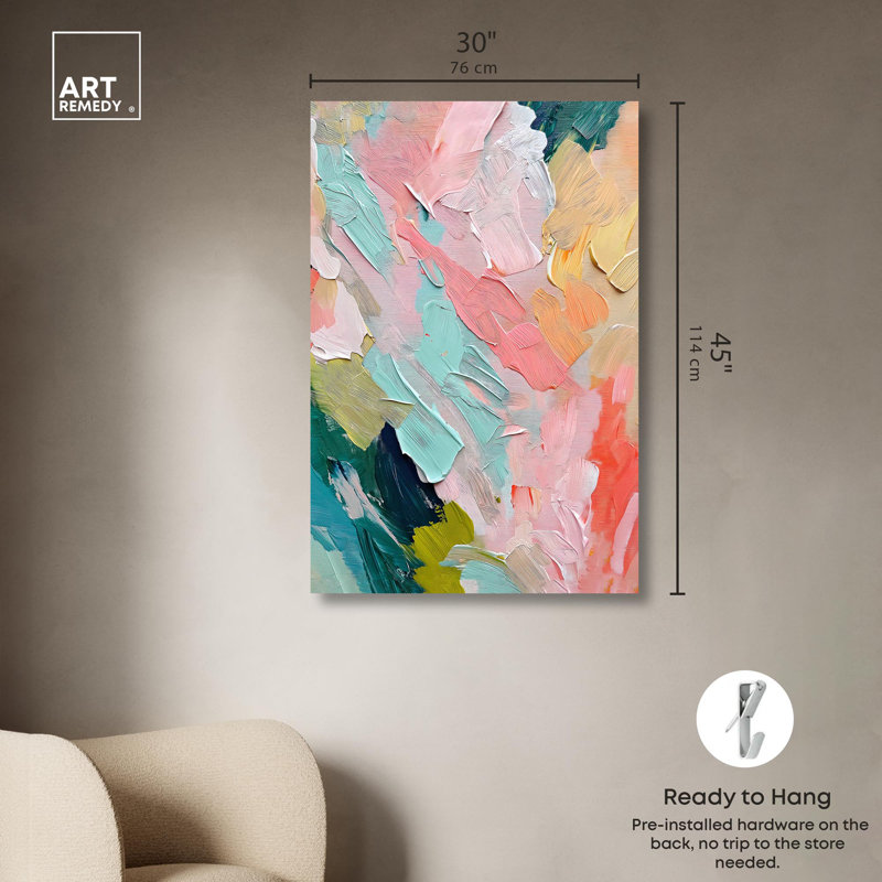 «Pastel Layers» par Art Remedy, Toile tendue, H 45 po x l 30 po