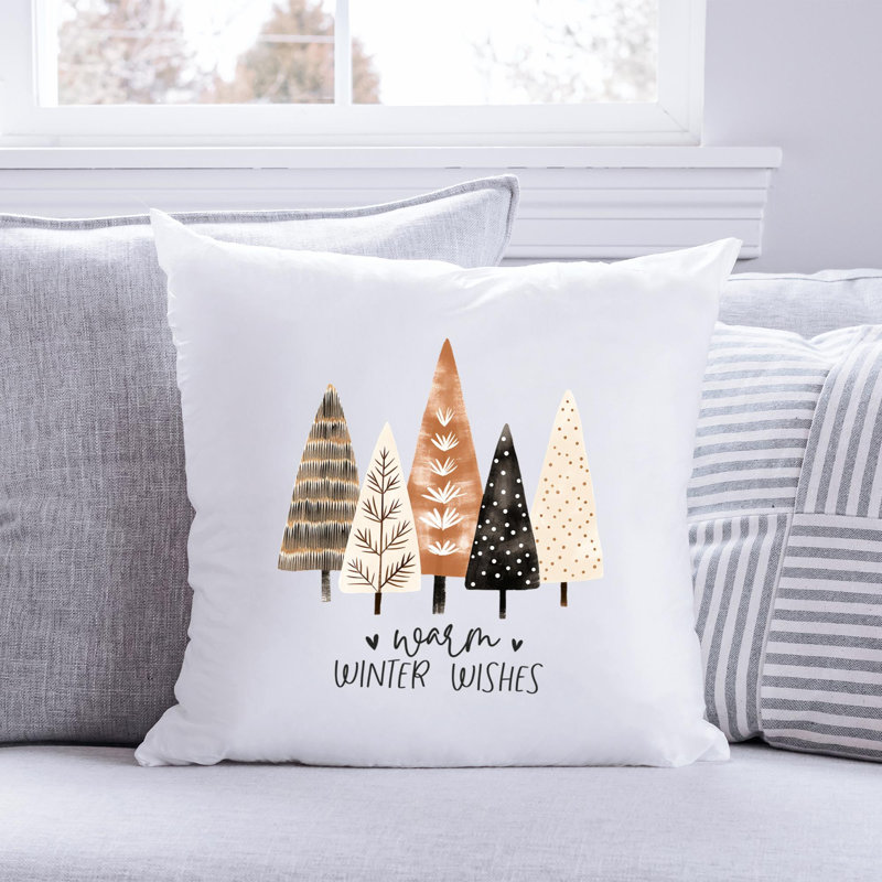 Coussin décoratif en polyester 01_Hygge_Christmas_tree, 18 po x 18 po