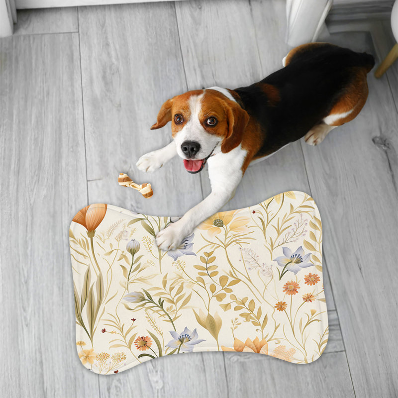 Soft Greens - 1 Piece Bone Shape Feeding Mat