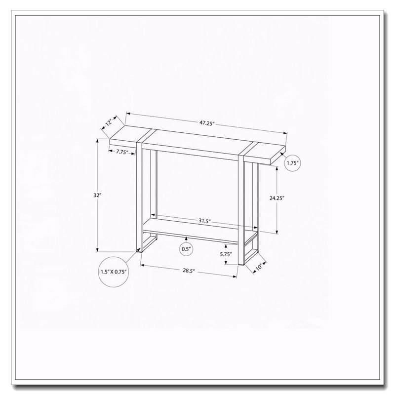 Table d'appoint, console, vestibule, étroit, canapé, salon, chambre à coucher, métal, stratifié, Gris