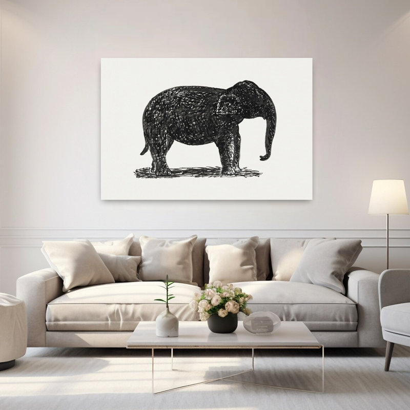 Art contemporain Art éléphant contemporain, H 40 po x l 60 po