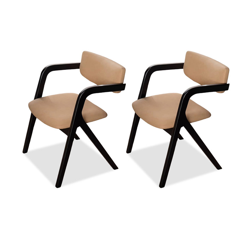Chaise d'appoint à dossier kaki uni (ensemble de 2), Kaki