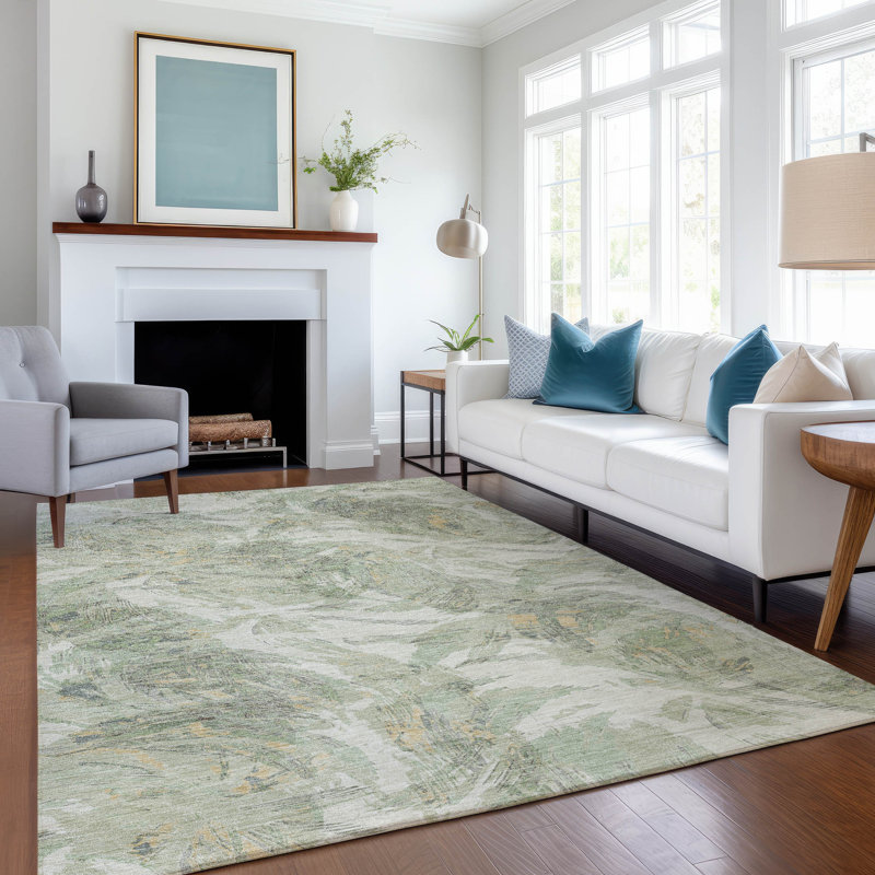 Machine Washable Indoor/Outdoor Jourdan ACN2387 Floral Rug, Rectangle 10' x 14'