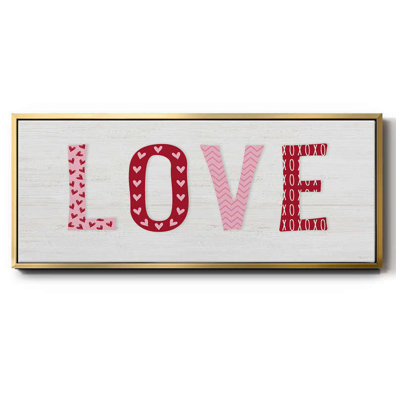 Motif d'amour - toile encadrée, H 8 po x l 20 po