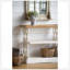 Console 35,5 po x 14 po x 32 po en bois vieilli blanc et naturel, console de style champêtre