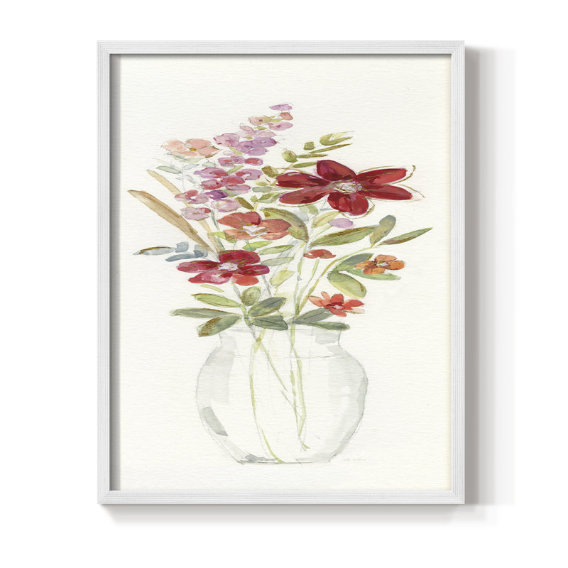 Provence Bouquet I, reproduction encadrée - bois massif, H 21 po x l 17 po, Blanc