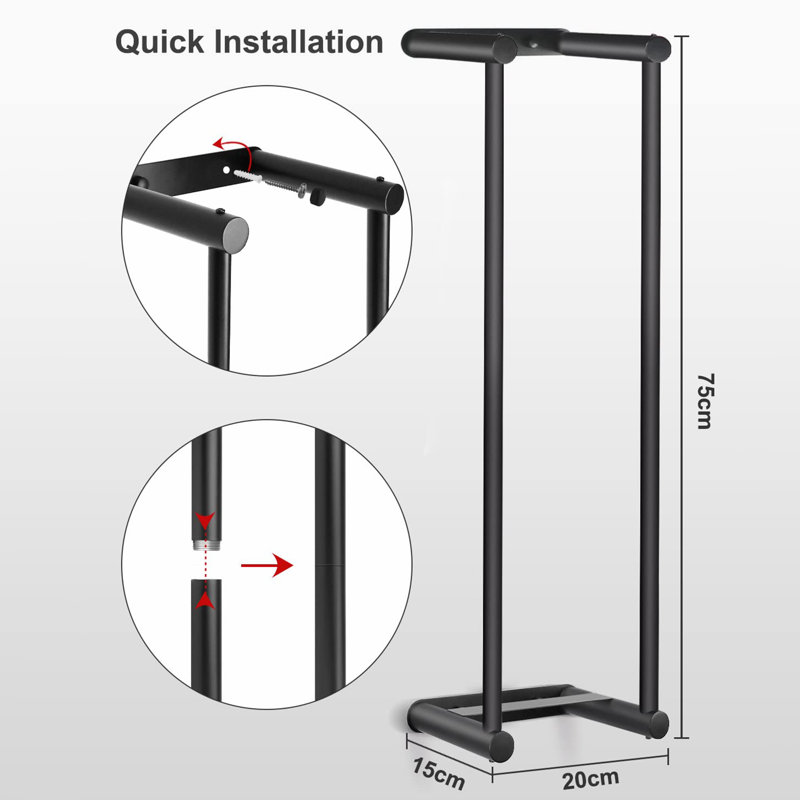 Tishkevich 2 Wall Mounted Required Towel Rack, Black