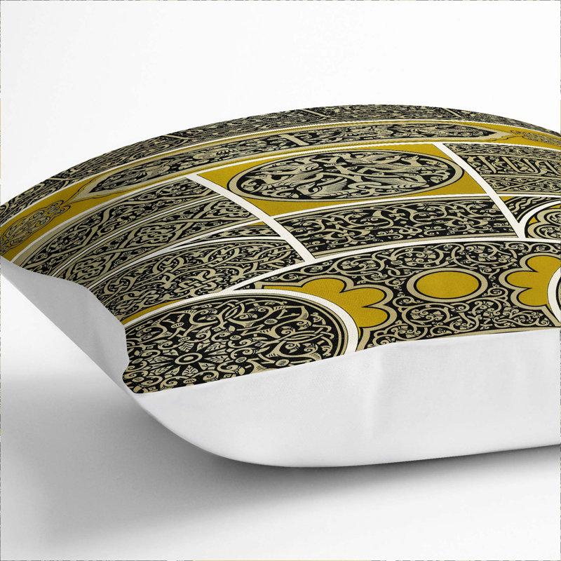 Geometric Square Cushion, 55cm H x 55cm W x 20cm D, White