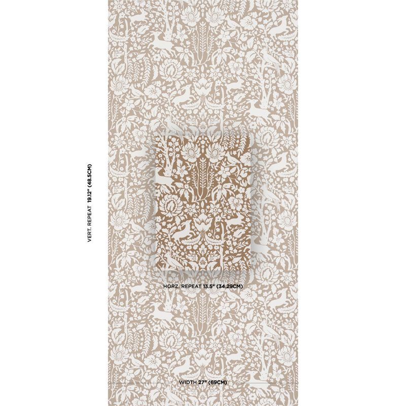 Papier peint Deerfield, Brun