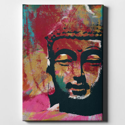 «Painted Buddha IV» par Linda Woods, art mural sur toile