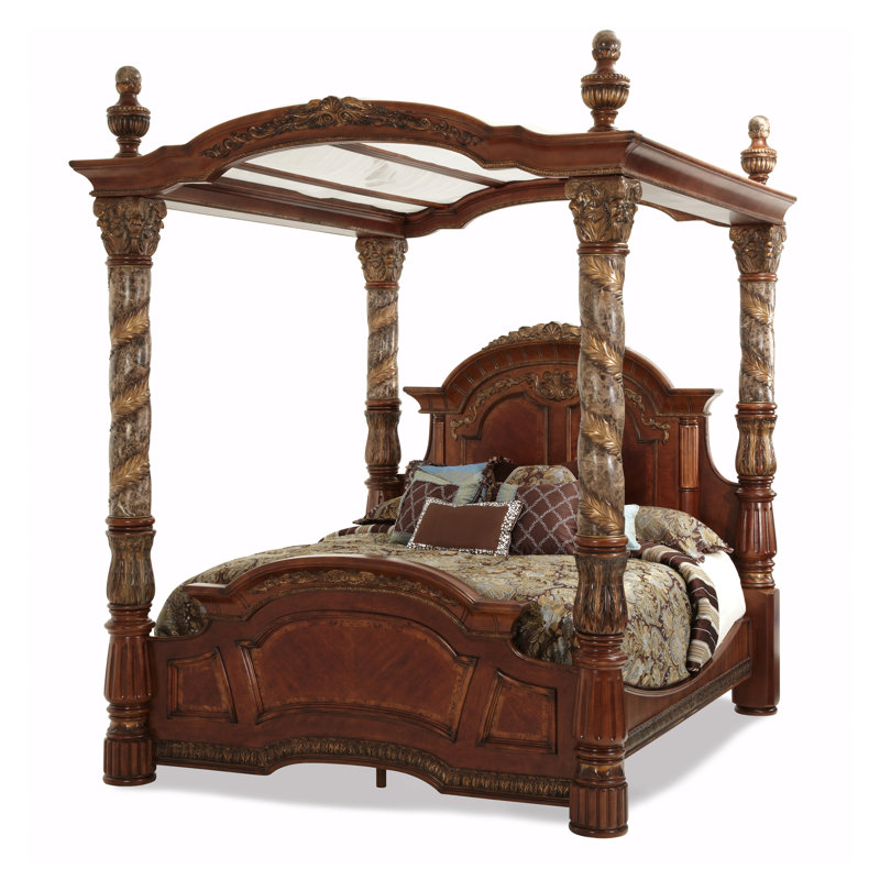 Villa Valencia Solid Wood Canopy Bed, California King