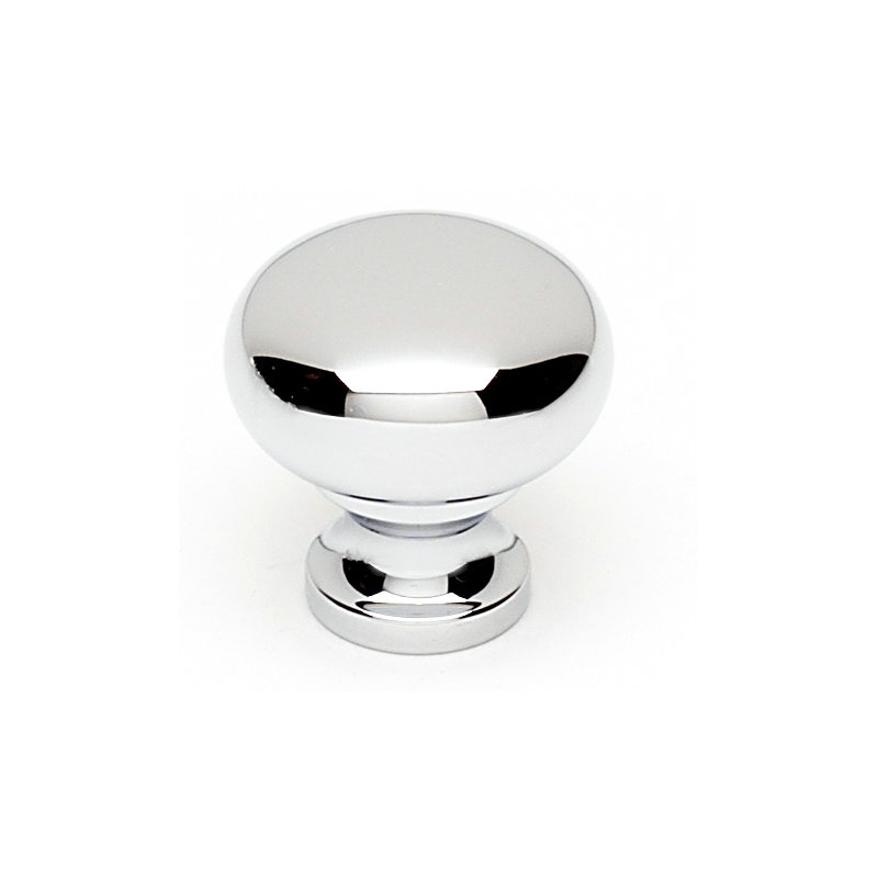 Mushroom Knob, Polished Chrome, 1" H x 1" W x 0.63" D