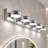 35" 5-Light Chrome Dimmable Integrated LED Bathroom Vanity Light, 360° Rotating Sconce-1241372909