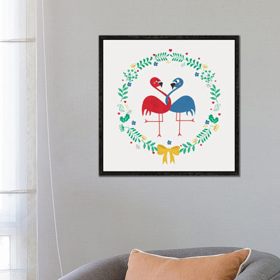 Flamingos In Love by Show Me Mars - Gallery-Wrapped Canvas Giclée on Canvas