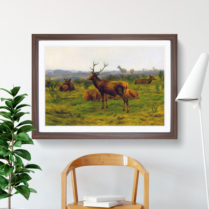 The Stag by Rosa Bonheur - Framed Print, 36cm H x 48cm W x 2cm D, Walnut Framed