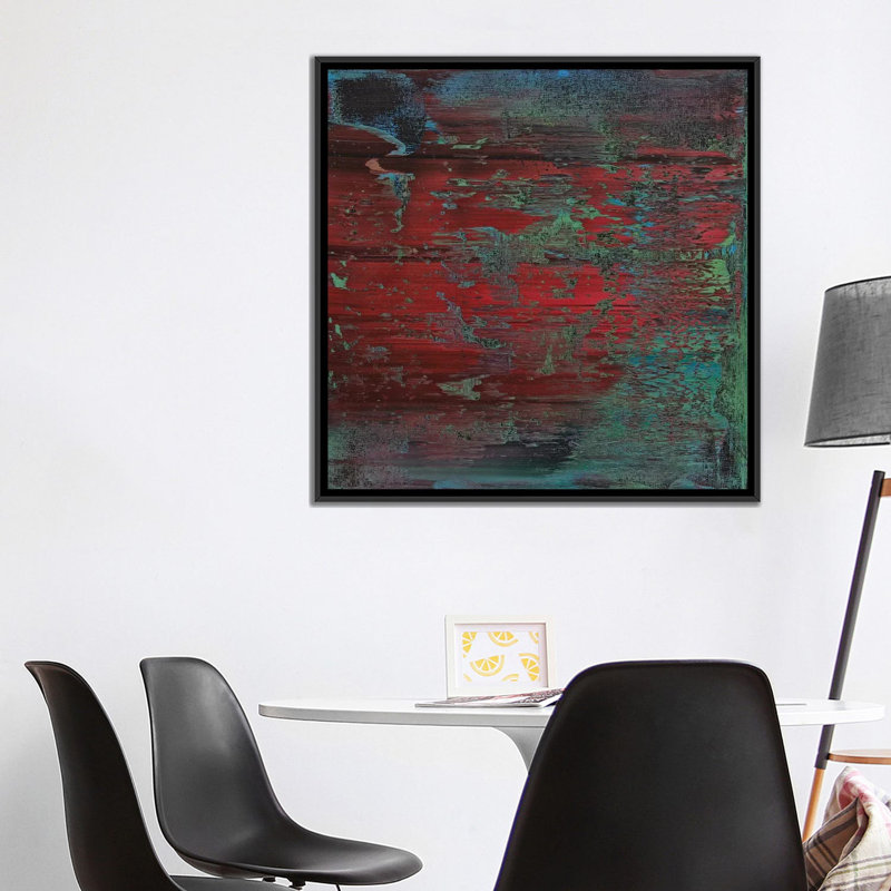 « mural 41 », reproduction sur toile, H 18 po x l 18 po x P 1,5 po, Toile avec cadre noir, Pas de tapis