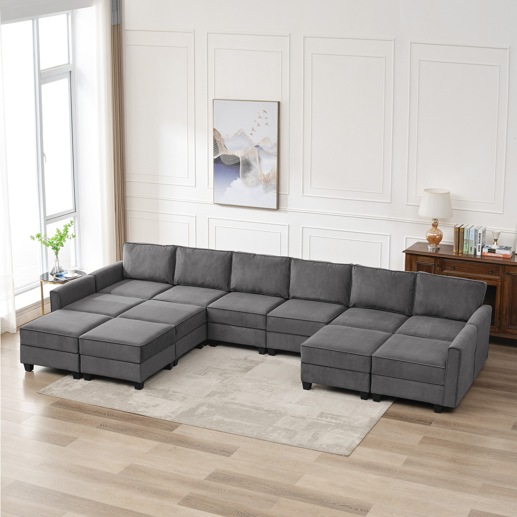 Everly Quinn Fieldscairn 14 - Piece Velvet Sectional | Wayfair