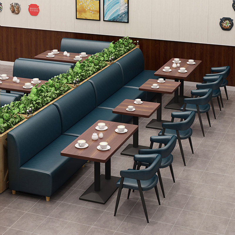Bancs de restaurant simples et décontractés, Bleu foncé