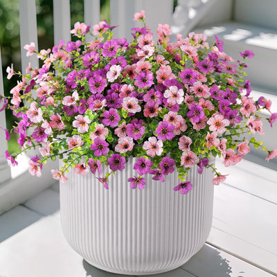 Fleurs artificielles artificielles pour la décoration extérieure printemps-été, 12 paquets de marguerite en fausse soie