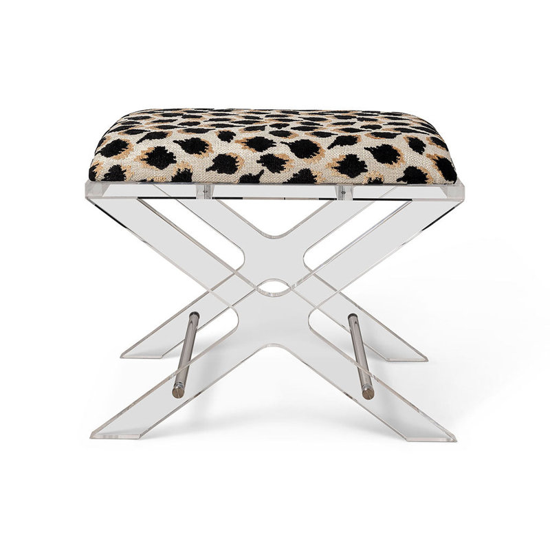 Delano Ocelot Bench, Nickel, Ocelot Black