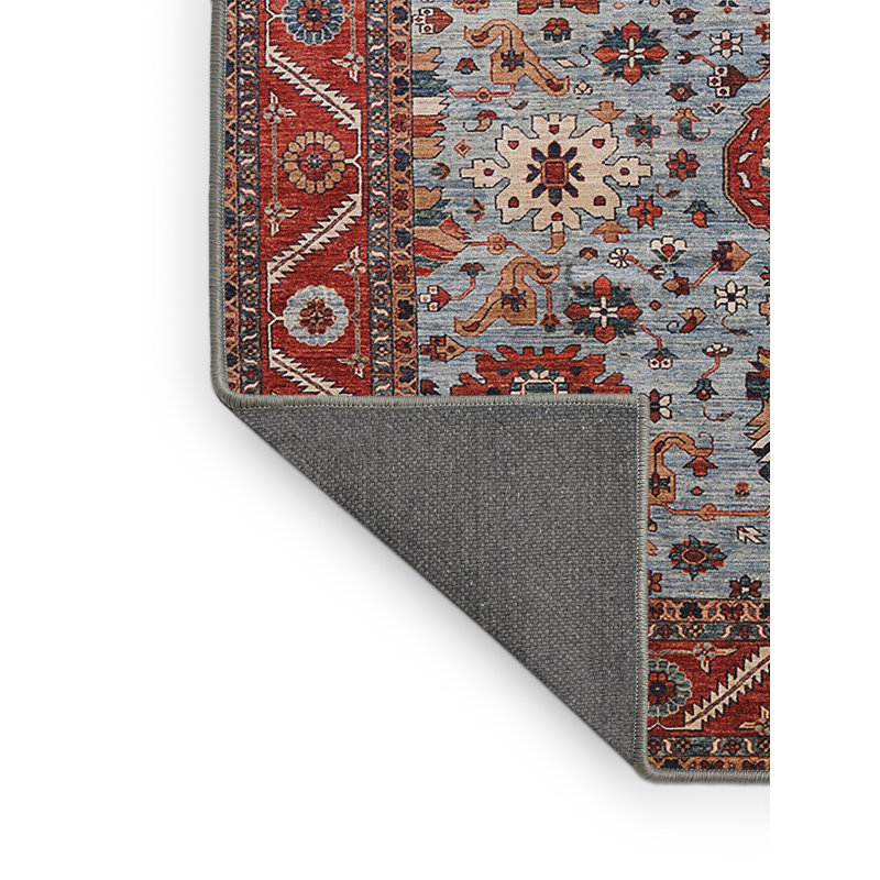 Tapis oriental rouge / bleu / beige, Rectangle 5 pi x 7 pi