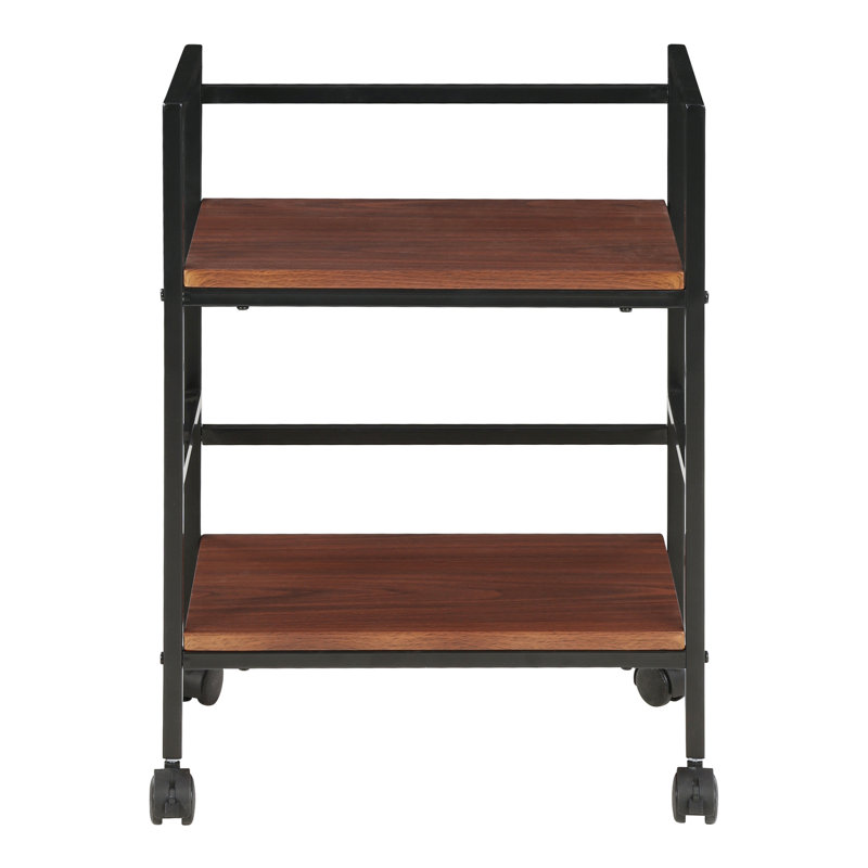 Zaylee 44.7cm W Metal Shelving Unit with Wheels, Brown