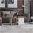 Coffee Table, 2 Shelves, White / Natural Oak