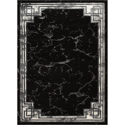 Monaco Series Abrstract Black/Gray/Ivory/Beige Area Rug