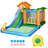 6-In-1 Tropical Inflatable Water Slide Summer Theme Jumping Castle Includes Floating Ball Slide Trampoline Pool Cannon Climbing Wall With Carry Bag, Repair Patches And 450W Air Blower