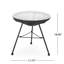 Table d'appoint avec plateau en verre trempé lisse - Option d'extérieur et de décoration
