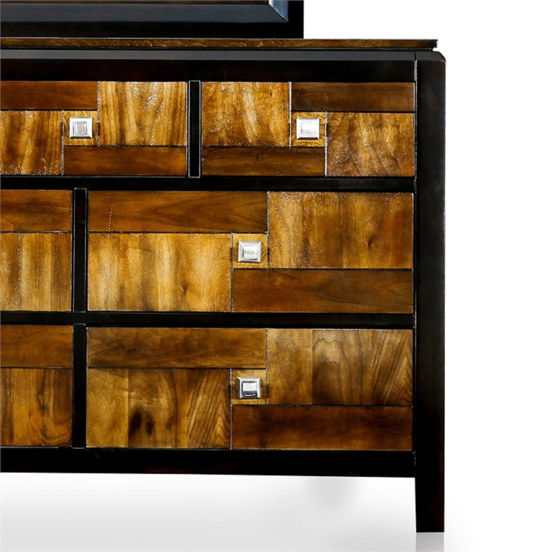 Ensemble de commode et miroir en bois massif 52 tiroirs Flanning Diamondback