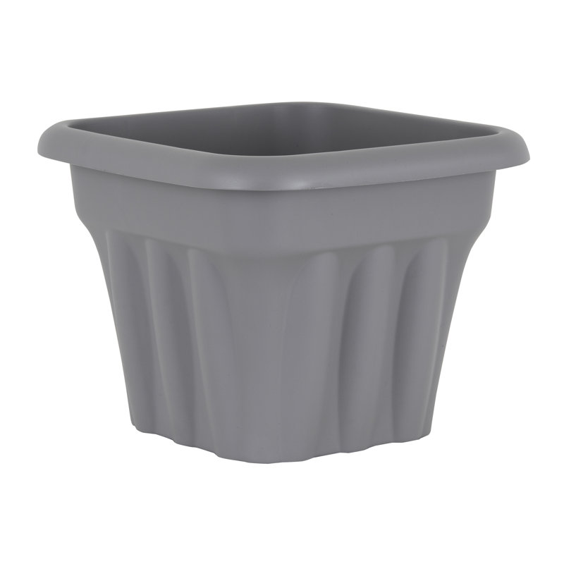 Wham Vista Square Planter Upcycle Grey, 25cm H x 33cm W x 33cm D