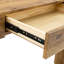 Table de bar élégante en grain de bois naturel de 50 pouces avec rangement pratique à tiroirs et table à fonctionnement facile, deux tiroirs, surfaces sablées fines, conception facile à assembler