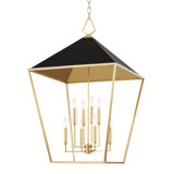 Paxton - 8 Light Large Pendant - Gold Leaf/Black Finish