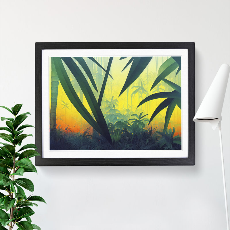 Jungle Vol.4 - Single Picture Frame Painting, Black, 46cm H x 64cm W x 2cm D