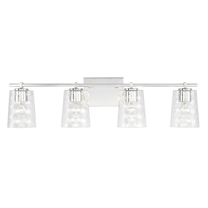 Éclairage de salle de bain à intensité variable 4 lumières Burke, Nickel poli