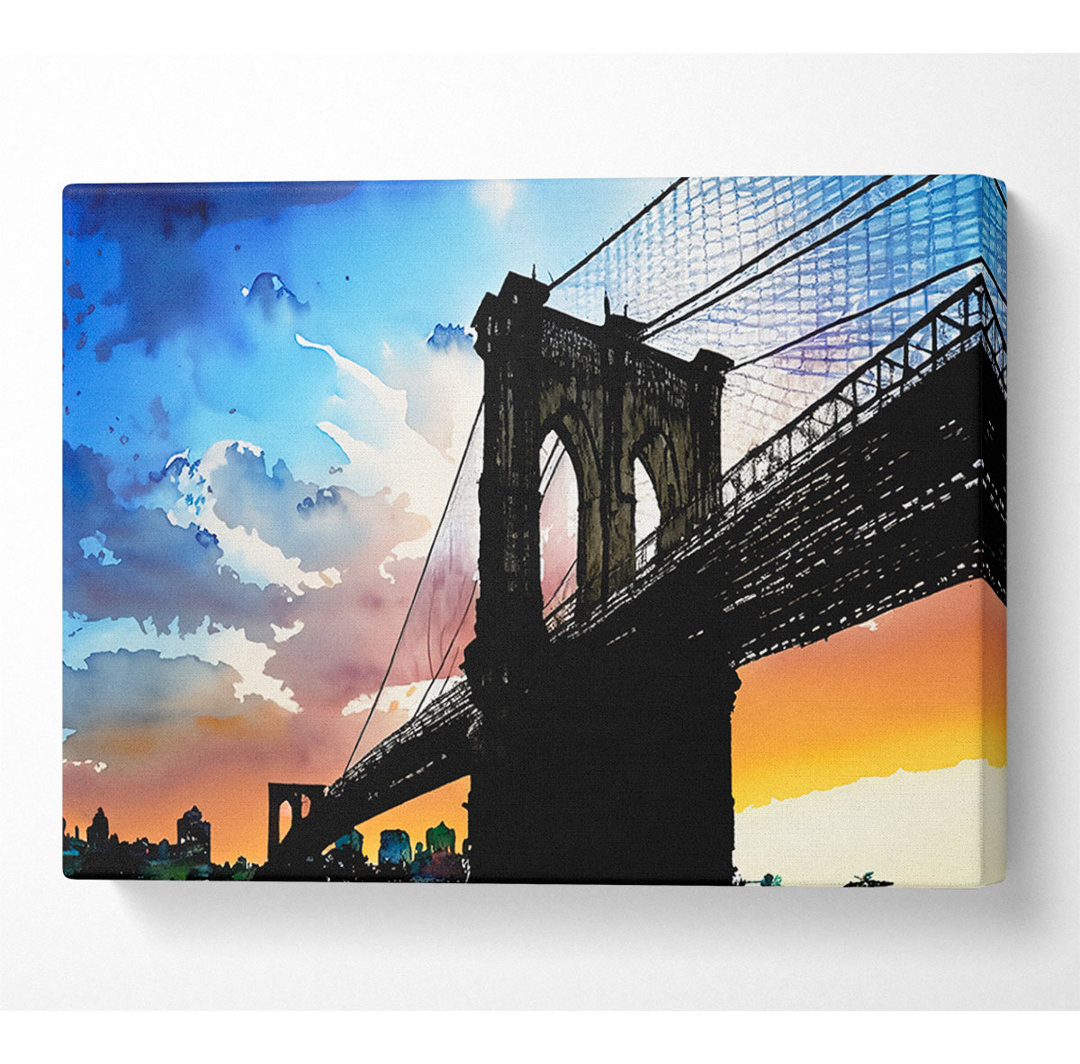 Unter Brooklyn Bridge Sonnenlicht - Leinwanddrucke auf Leinwand