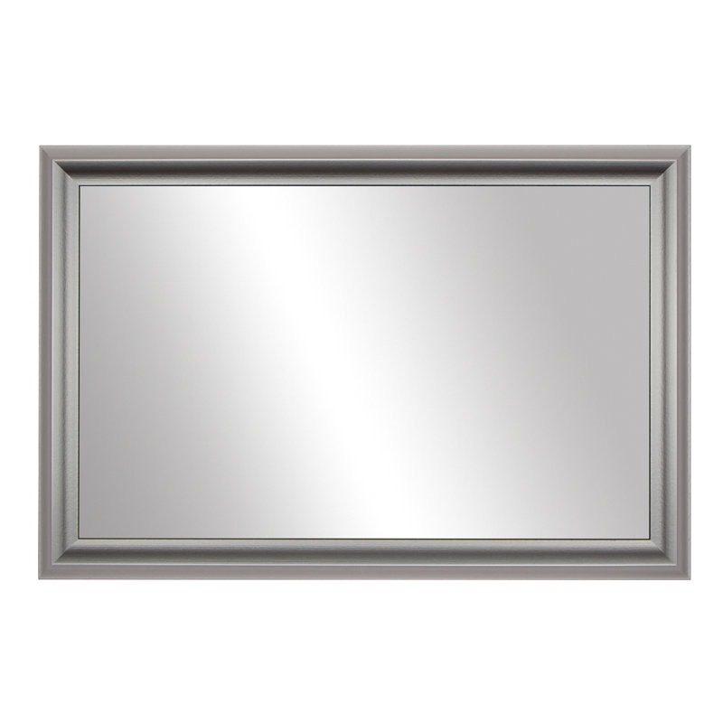 Woodford Wood Framed Mirror with Safety Backing Ideal for Bathroom / Vanity Mirror, Pewter, 20" x 36"
